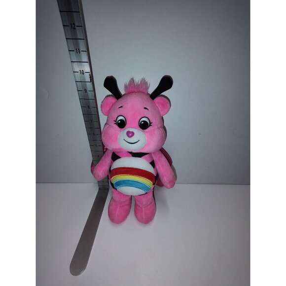 Care Bears Love-A-Lot Bear Plush Toy With Rainbow Belly & Pink Ladybug Wings - Picture 9 of 12